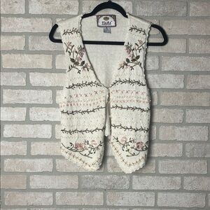 Vintage Embroidered Sweater Vest- Size M